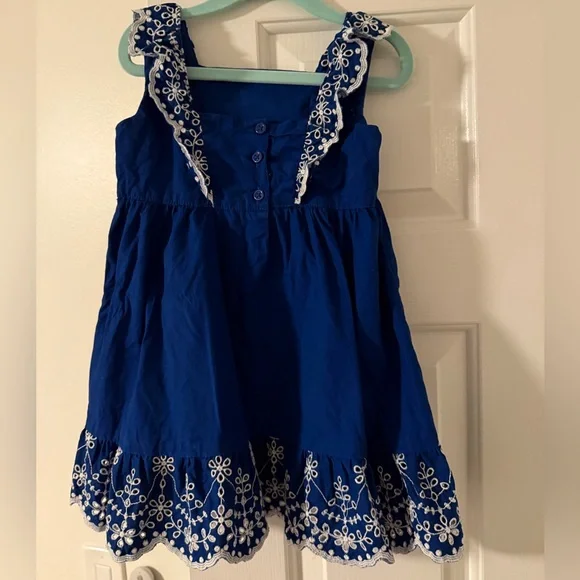 Gymboree Mandy Moore Royal Blue Midi Dress Mommy & Me Matching Dress Girls 3T - Picture 4 of 13